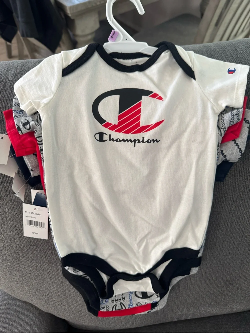 Champion Navy Short-Sleeve Baby One-Piece Bodysuit - Navy